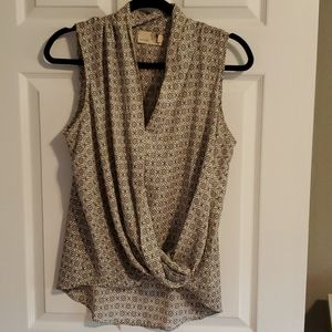 Nordstrom white and black print blouse